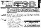 Toyota Technical Service bulletin, TSB, AU001-98